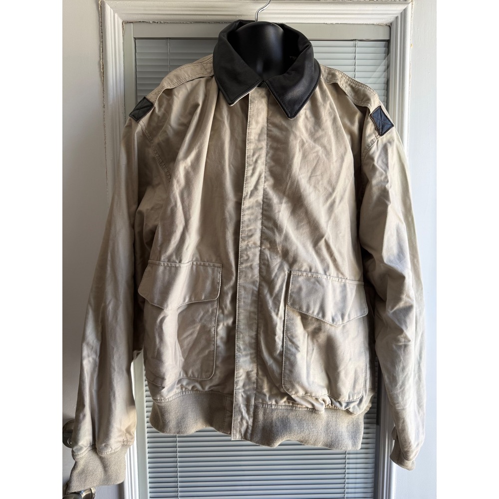 Cockpit USA Type A-2 Flight Jacket Mens XL Tan Leather Collar Military